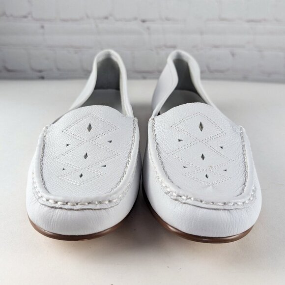 Croft & Barrow White Leather Loafers Size 8 - Picture 2 of 11